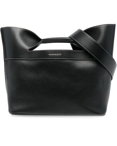 Alexander McQueen The Bow Bag In Leather - Black