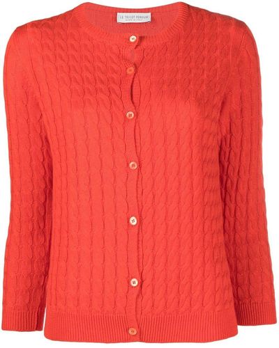 Le Tricot Perugia Klassischer Cardigan - Rot