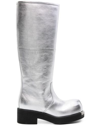 MM6 by Maison Martin Margiela Laminated Leather Boots - White