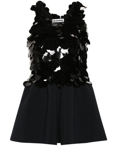 Jil Sander Sequin-embellished Knitted Top - Black