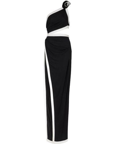 Balmain Robe longue à design asymétrique - Noir