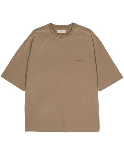 Paura Logo-print Cotton T-shirt - Natural