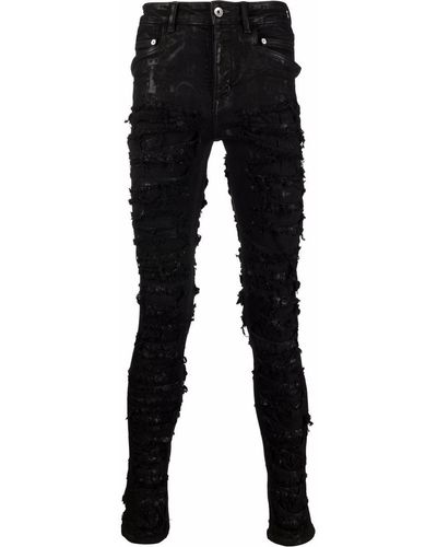Rick Owens Tyrone Distressed Skinny Jeans - Black