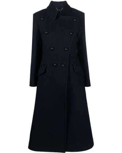 Chloé Tricotine Double-breasted Maxi Coat - Blue