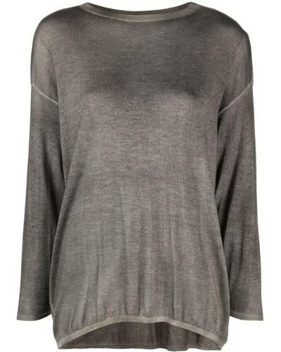 Avant Toi Fine-knit Cashmere-silk Jumper - Grey