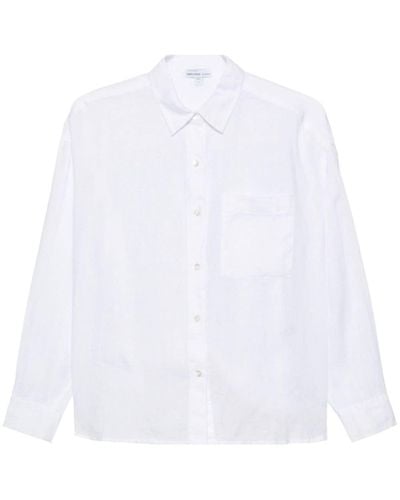 James Perse Langärmeliges Hemd aus Leinen - Weiß