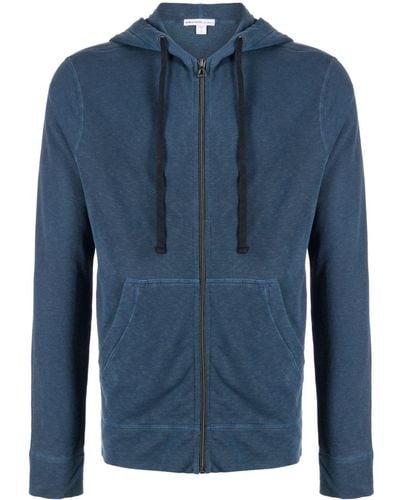 James Perse French Terry Zip-up Hoodie - Blue
