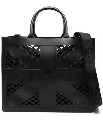 John Richmond Logo-embossed Openwork Tote Bag - Black