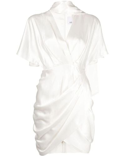 Acler Robe courte Giles à design drapé - Blanc