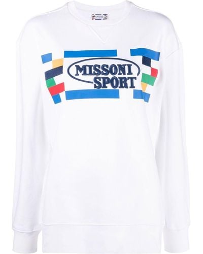 Missoni Sweatshirt mit Logo-Print - Blau