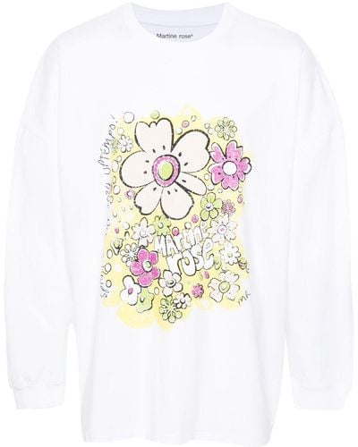 Martine Rose Festival Flower T-Shirt - Weiß