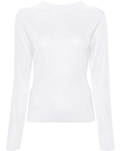 Peserico Semi-sheer Fine-knit Jumper - White