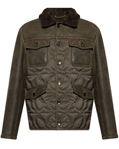 Etro Multi-pocket sheepskin jacket - Verde