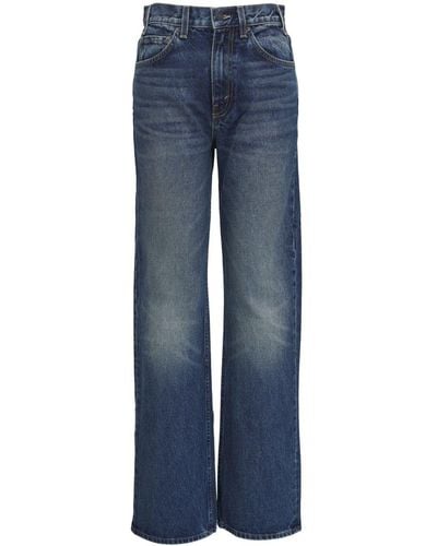 Nili Lotan Gerade Jeans mit Tragefalten - Blau