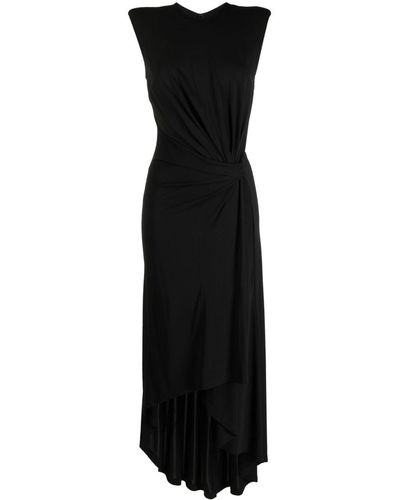 Monse Shoulder-pads Sleeveless Midi Dress - Black