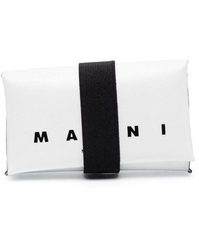 Marni Billetera con logo estampado - Blanco