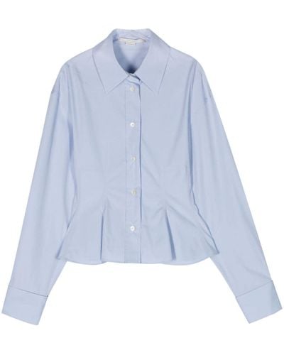 Stella McCartney Panelled-bodice Cotton Shirt - Blue