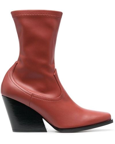 Stella McCartney Western Ankle Boots - Red