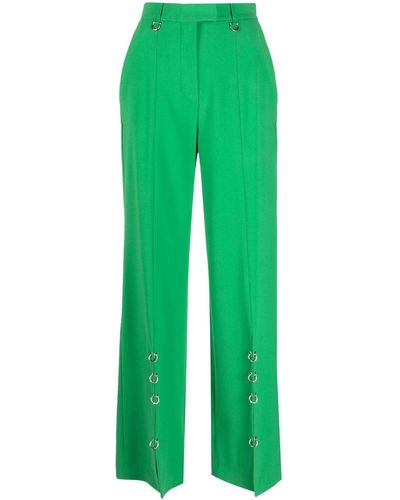 John Richmond Eyelet-detail High-waisted Trousers - Green
