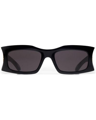 Balenciaga Gafas de sol Hourglass con montura rectangular - Negro