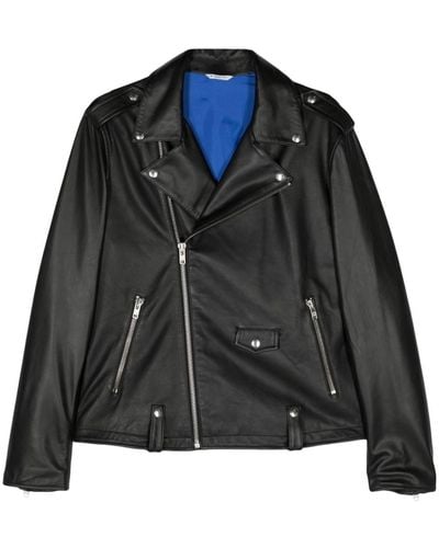 Manuel Ritz Zip-up Leather Jacket - Black