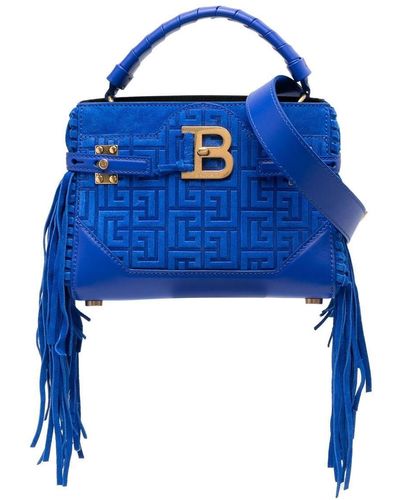 Balmain B-Buzz Handtasche mit Monogramm - Blau