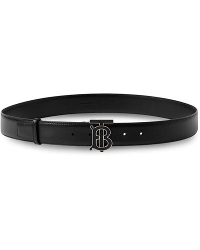 Burberry Ceinture à boucle logo TB - Noir