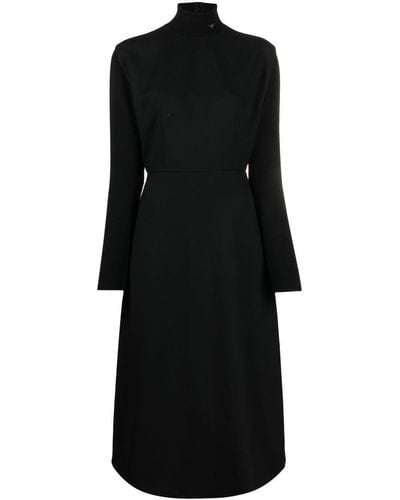 Prada Vestido con logo y manga larga - Negro