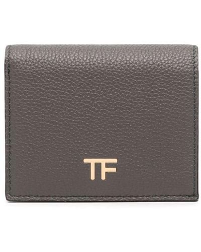 Tom Ford Portemonnaie mit Logo-Schild - Grau