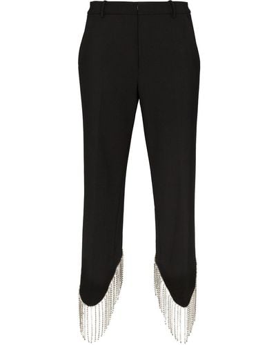 Area High-waist Embellished Trousers - Black