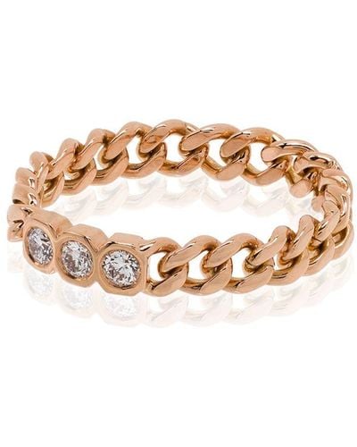 SHAY 18kt Rose Gold Chain-link Diamond Ring - Metallic