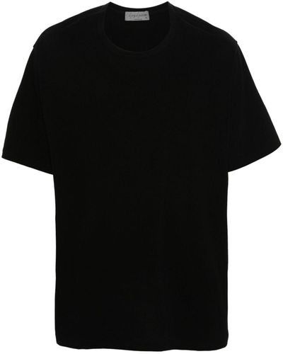 Yohji Yamamoto T-Shirt mit rundem Ausschnitt - Schwarz