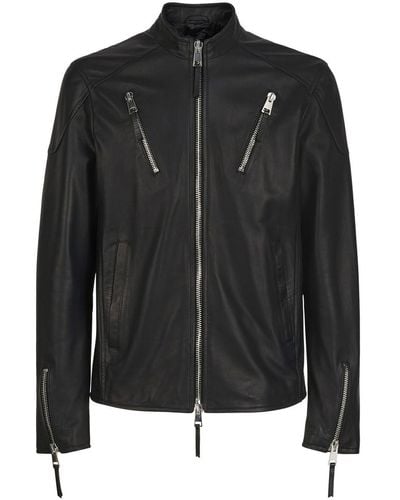 Giuseppe Zanotti Zipped Leather Jacket - Black