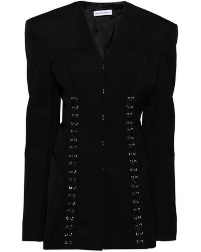 Mach & Mach Robe courte détail de corset - Noir