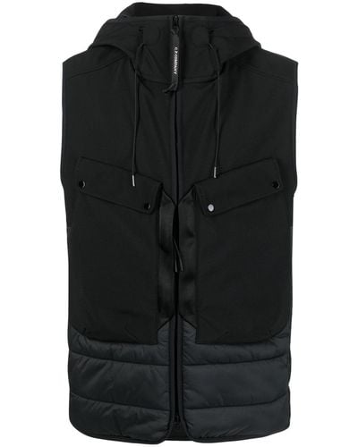 C.P. Company Goggles-detail Quilted Vest - Black