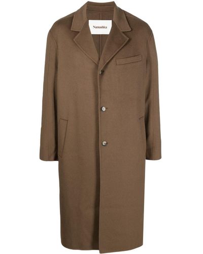 Nanushka Single-breasted Coat - Brown