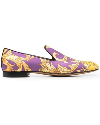 Versace Loafers Met Barokprint - Geel