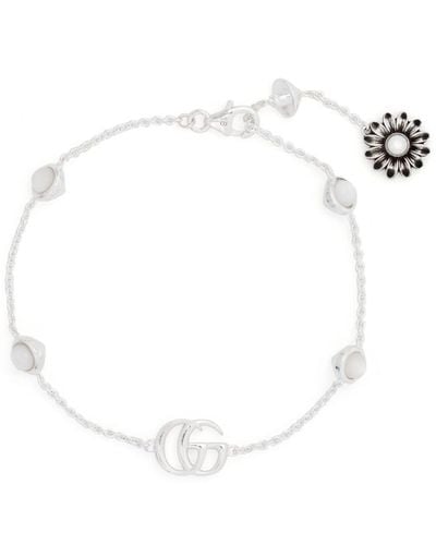 Gucci GG Marmont Flower Armband Met GG-logo - Wit