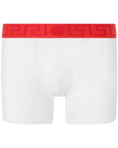 Versace Logo-waistband Cotton Boxers - Red