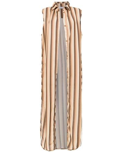 Amir Slama Striped Swimsuit - Brown