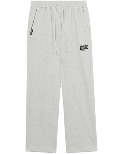 Izzue Logo-embroidery Cotton Track Trousers - White