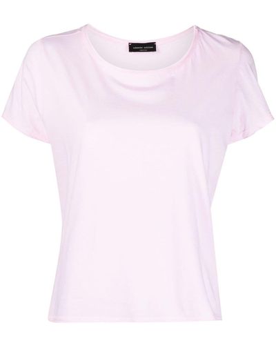 Roberto Collina Pleat-detail Cotton T-shirt - Pink