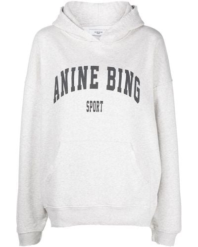 Anine Bing Harvey Logo-Print Sweatshirt - Grey