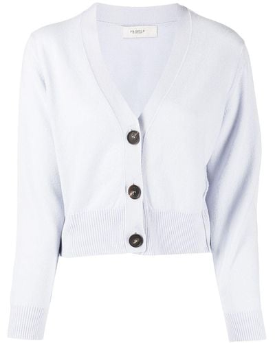 Pringle of Scotland Cropped Button-up Cardigan - Blue