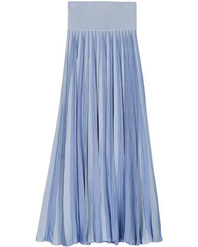 Emporio Armani Jupe mi-longue à design plissé - Bleu