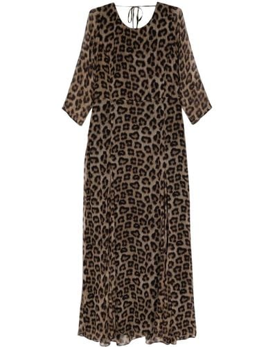 Ba&sh Fanic Kleid mit Leoparden-Print - Braun