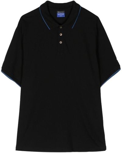 PS by Paul Smith Contrast-tipping Supima Cotton Polo Shirt - Black