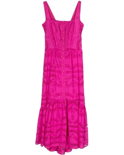 Charo Ruiz Nissy Embroidered Maxi Dress - Pink