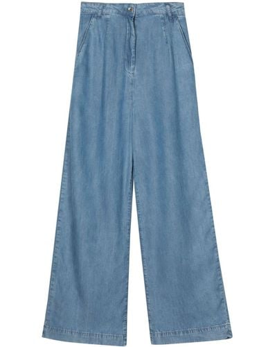 Patrizia Pepe Drop-crotch Striaght-leg Jeans - Blue