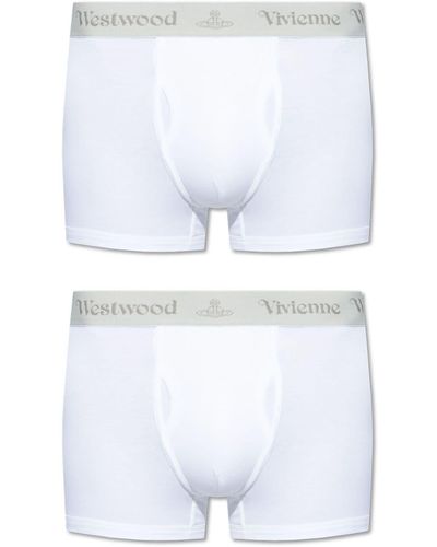 Vivienne Westwood Logo-waistband Cotton Boxers (pack Of Two) - White